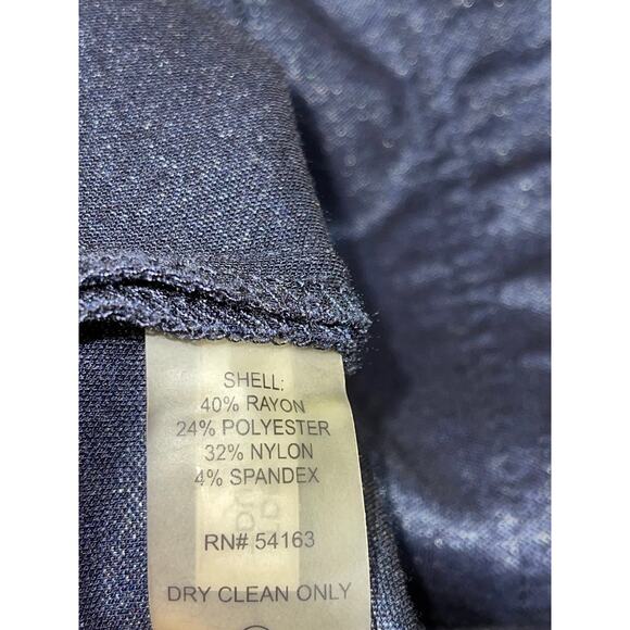 Womens Tommy Hilfiger Navy Metallic Cap Sleeve Fitted Knee Length Zip‎ Dress 8 - Picture 8 of 9